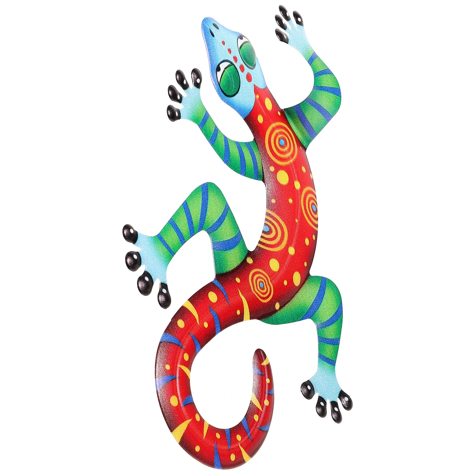 

Wall Gecko Decoration Outdoor Statues Decorations Iron Hanging Pendant Colorful Adornment Rustic