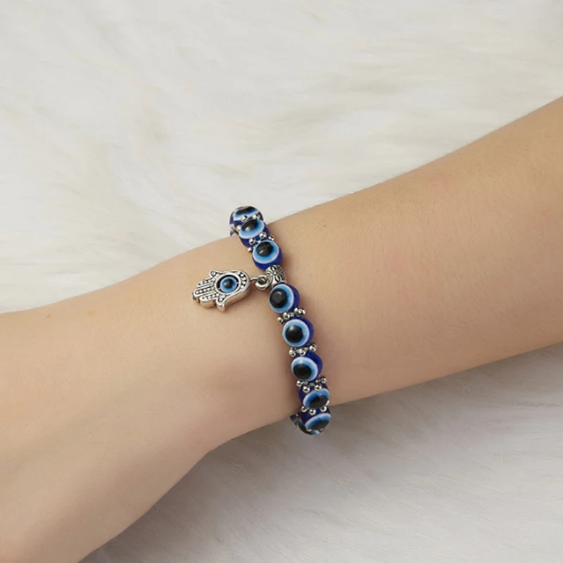 

1pcs Lucky Bracelets Blue Bead Bracelet Men Women Handmade Lucky Jewelry Charm Bracelet Female Dropshipping For Girlfriend