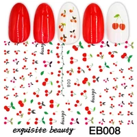 3d stickers for nails summer fashion sticker sweet fruit cherry design nail art decorations foil wrap manicure accessories