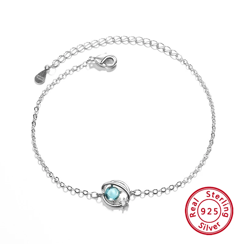 

Cute Cartoon Star Planet Key Silver 925 Bracelet Fashion Luxury Charm Fine Jewelry Adjuestable Bangle for Women Gifts