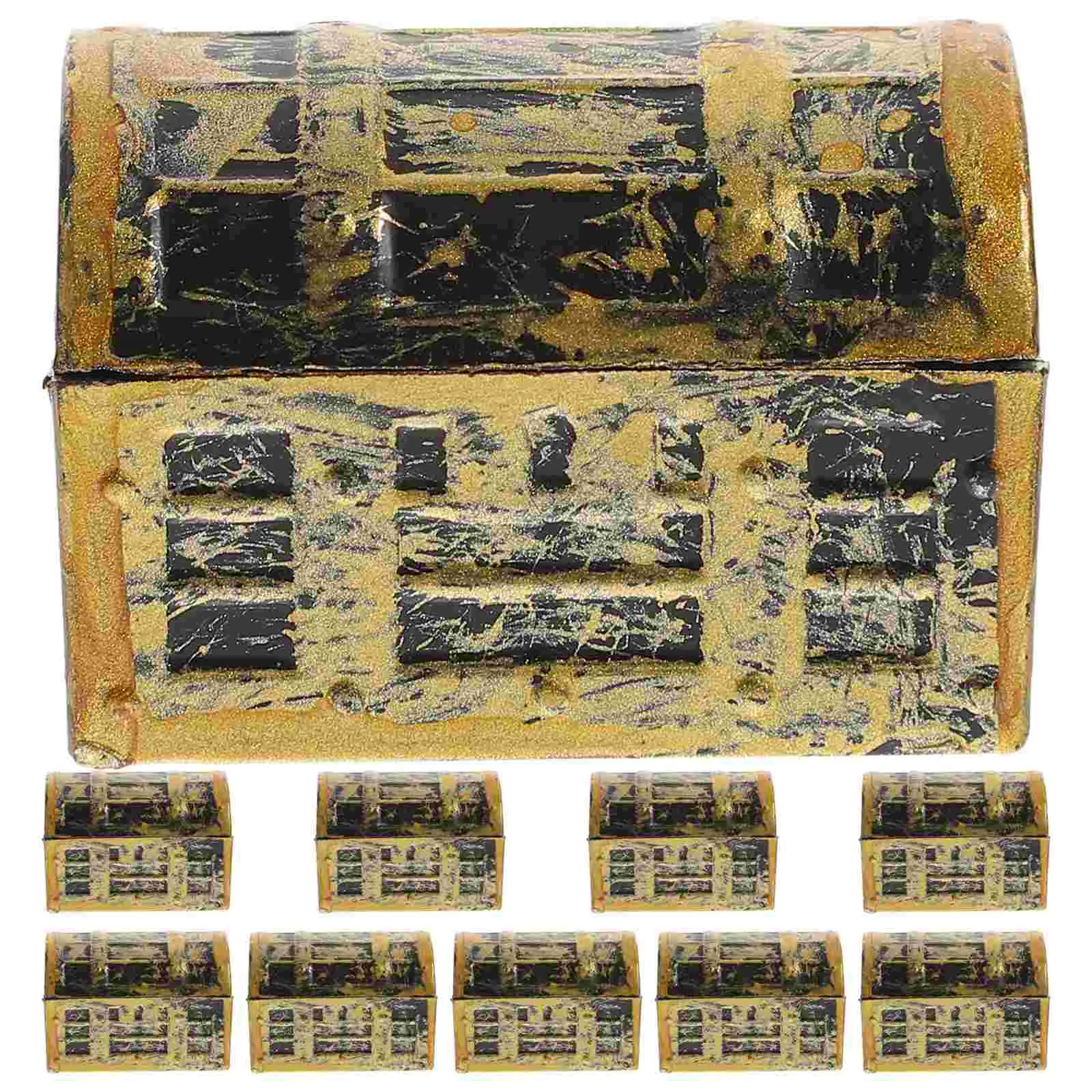 

10 Pcs Party Favors Pirate Toys Household Aquarium Decor Trunk Box Fish Tank Trinket Storage Organizer Treat