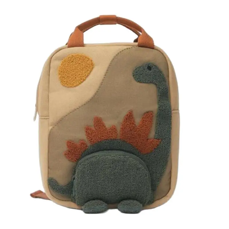 2022 New Kindergarten Children and Students Go To School Shopping Canvas Dinosaur Embroidery Cartoon Personalized Backpack