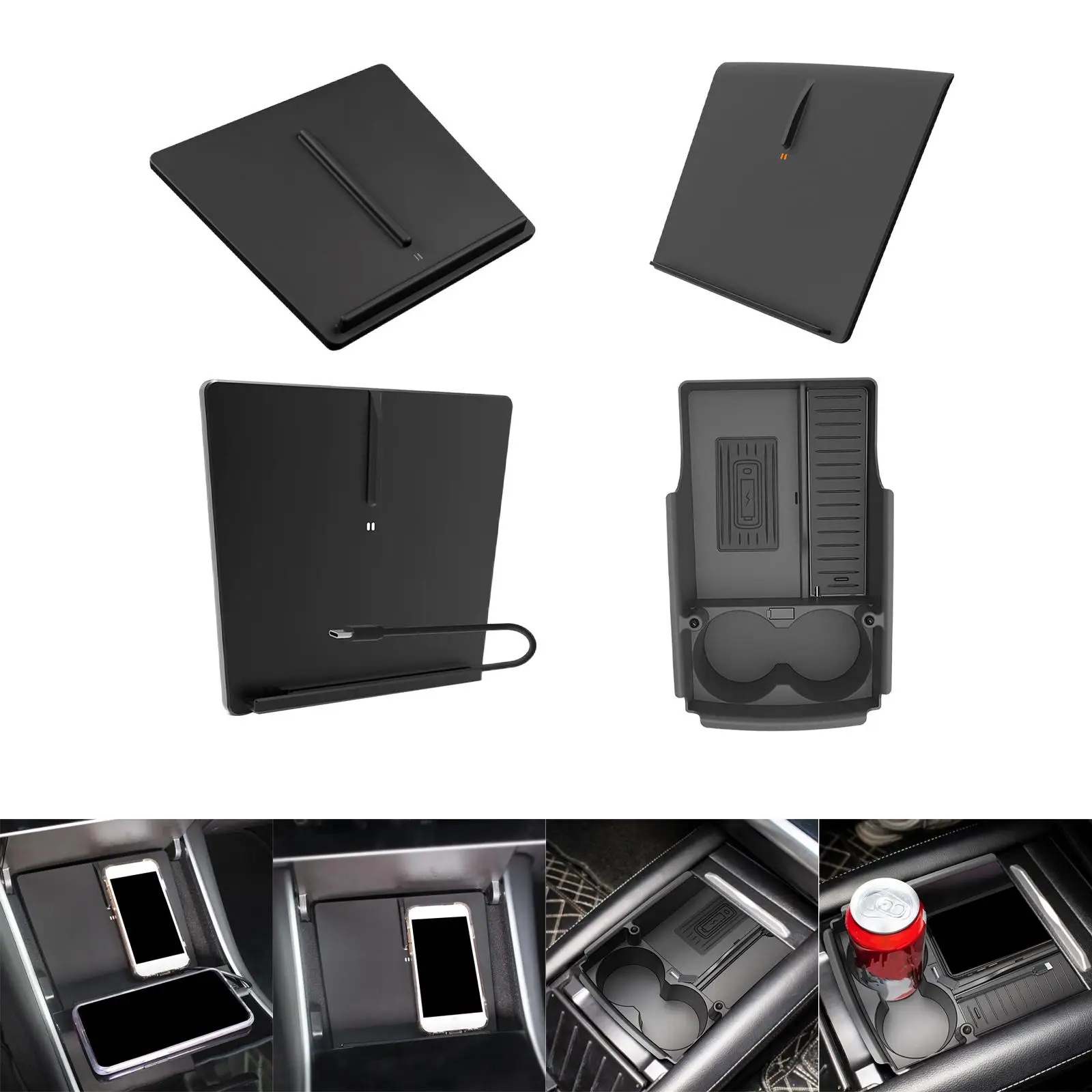 

Wireless Phone Charger Accessories Quick Charge 10W Devices Anti-Skid Fit for Tesla Model 3 Safe Driving Android Phone iPhone