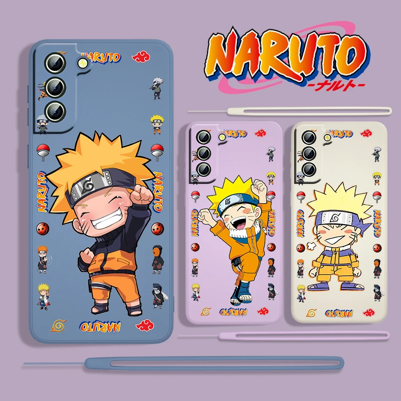 

Hot Anime NARUTO Cute Boy For Samsung Galaxy S22 S21 S20 S10 Note 20 10 Ultra Plus Pro FE Lite Liquid Rope Phone Case Cover Capa