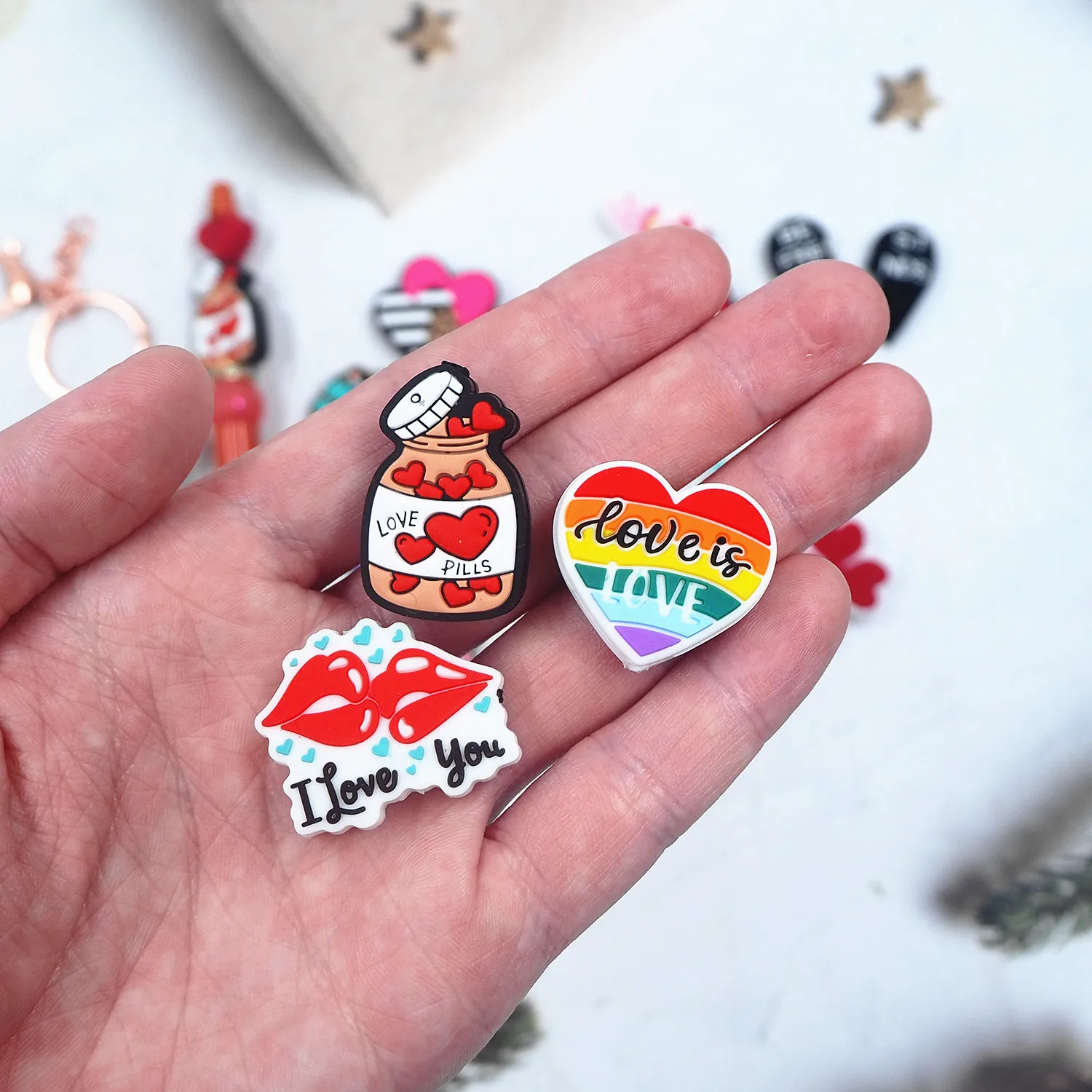 10 шт. силиконовые бусины Chenkai в форме сердца