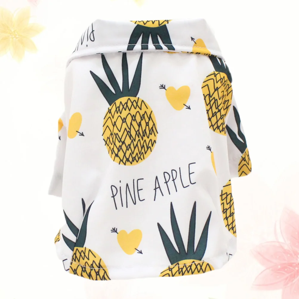 

Summer Pineapple Pattern Shirt Dog Clothes Style Hawaii Shirt Pet Supplies Pet Coat (White Size)