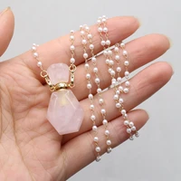 natural stone necklace simple perfume bottle gold color chain necklace for women fashion bottle necklace jewelry gifts