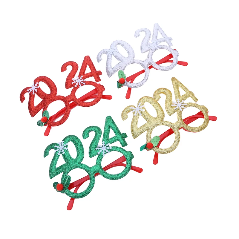 

1PC New Year Glasses Frame Photobooth Props Merry Christmas Ornaments Xmas Gifts New Year Eve Party Favors Decorations