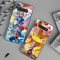 pokemon pikachu pocket monster phone case tempered glass for samsung s20 ultra s7 s8 s9 s10 note 8 9 10 pro plus cover