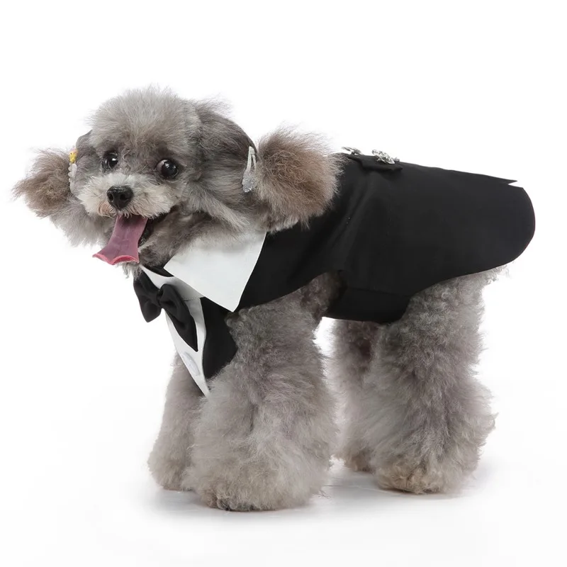 

Cute Dogs Tuxedo Dog Tuxedo Formal Dog Suit and Bandana Set, Wedding Party Suit, Bow Shirt Vest Formal Doggy Weeding Outfit