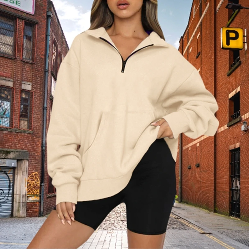 

Женский пуловер, флисовая толстовка, повседневная свободная посадка, Y2K, толстовка с капюшоном, однотонная одежда