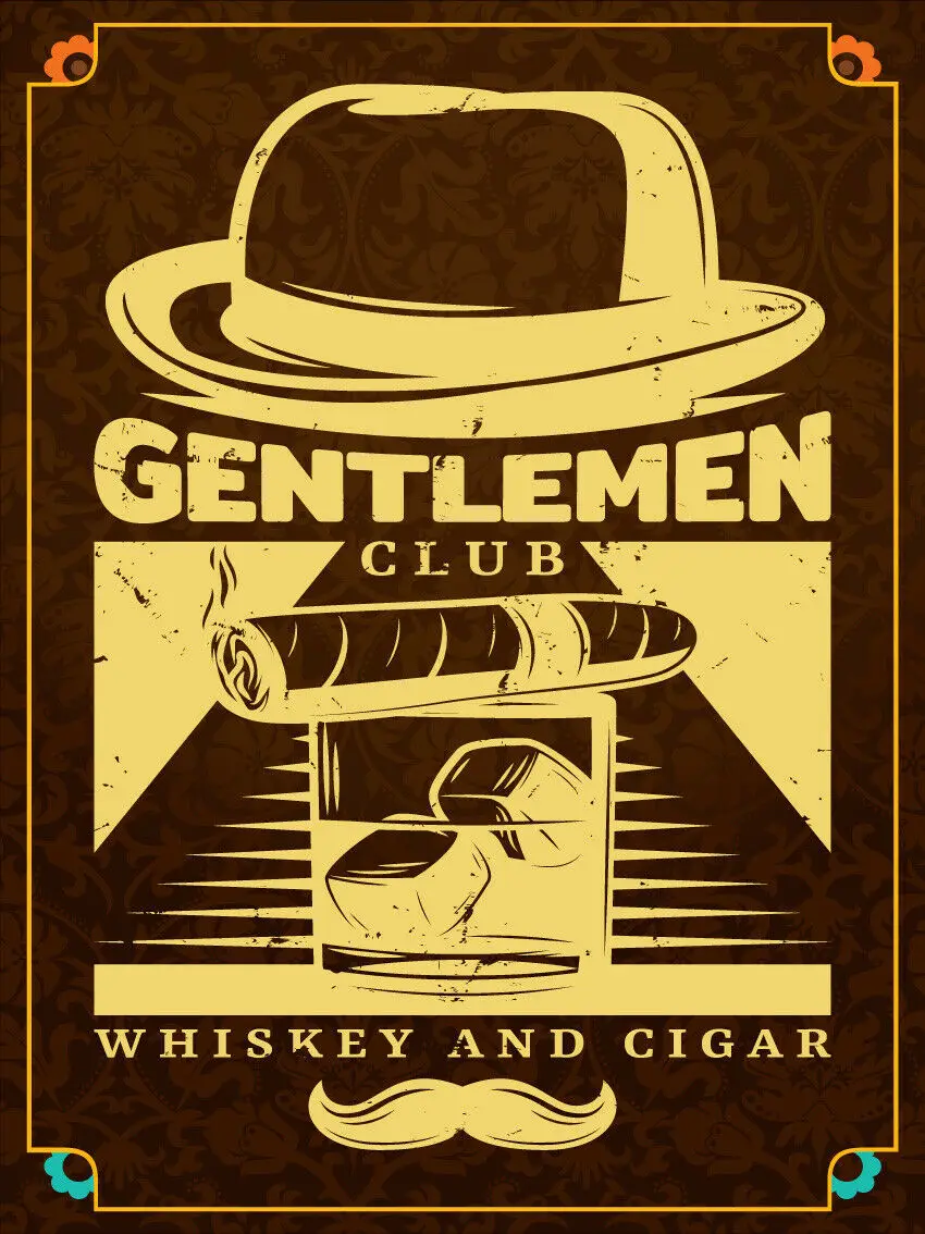 

Gentlemen Club Metal sign Chic Home Decor Plaque Wall Poster Vintage Decor