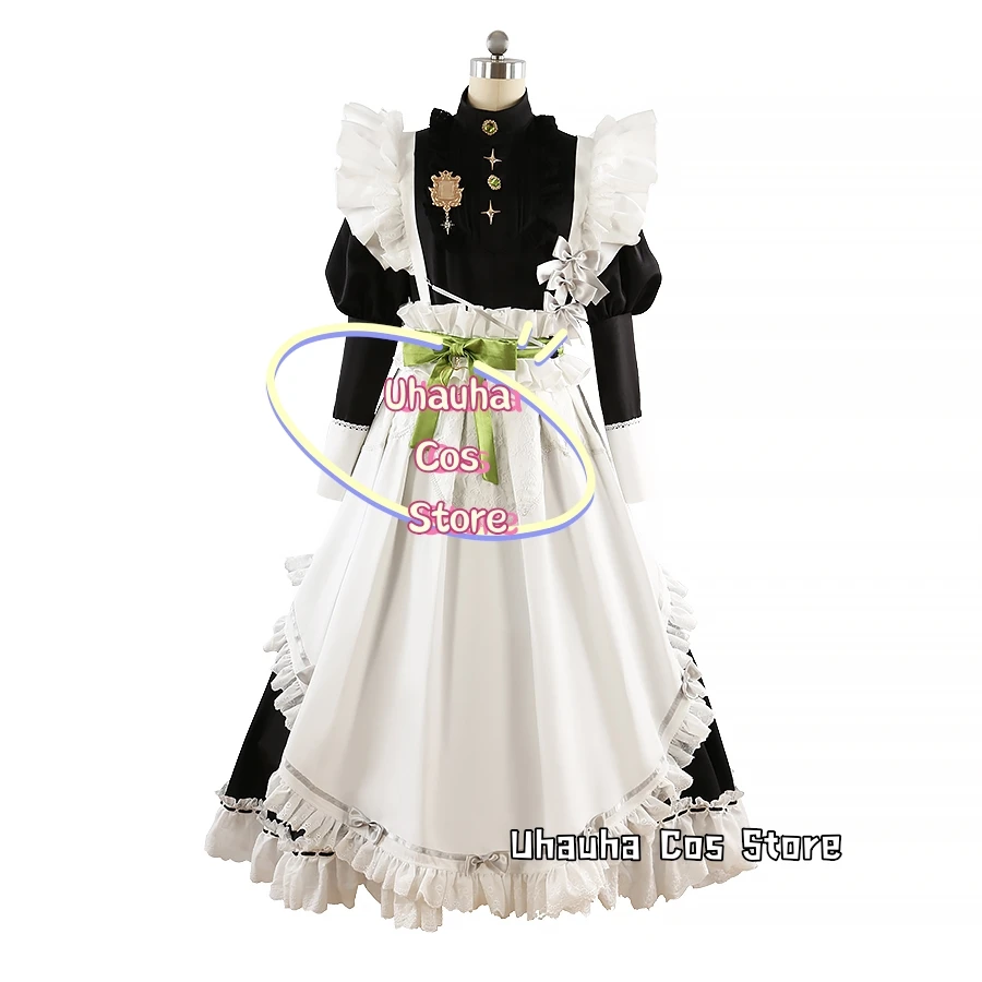 Nu: Карнавальный оливиновый костюм для косплея наряд горничной длинное платье