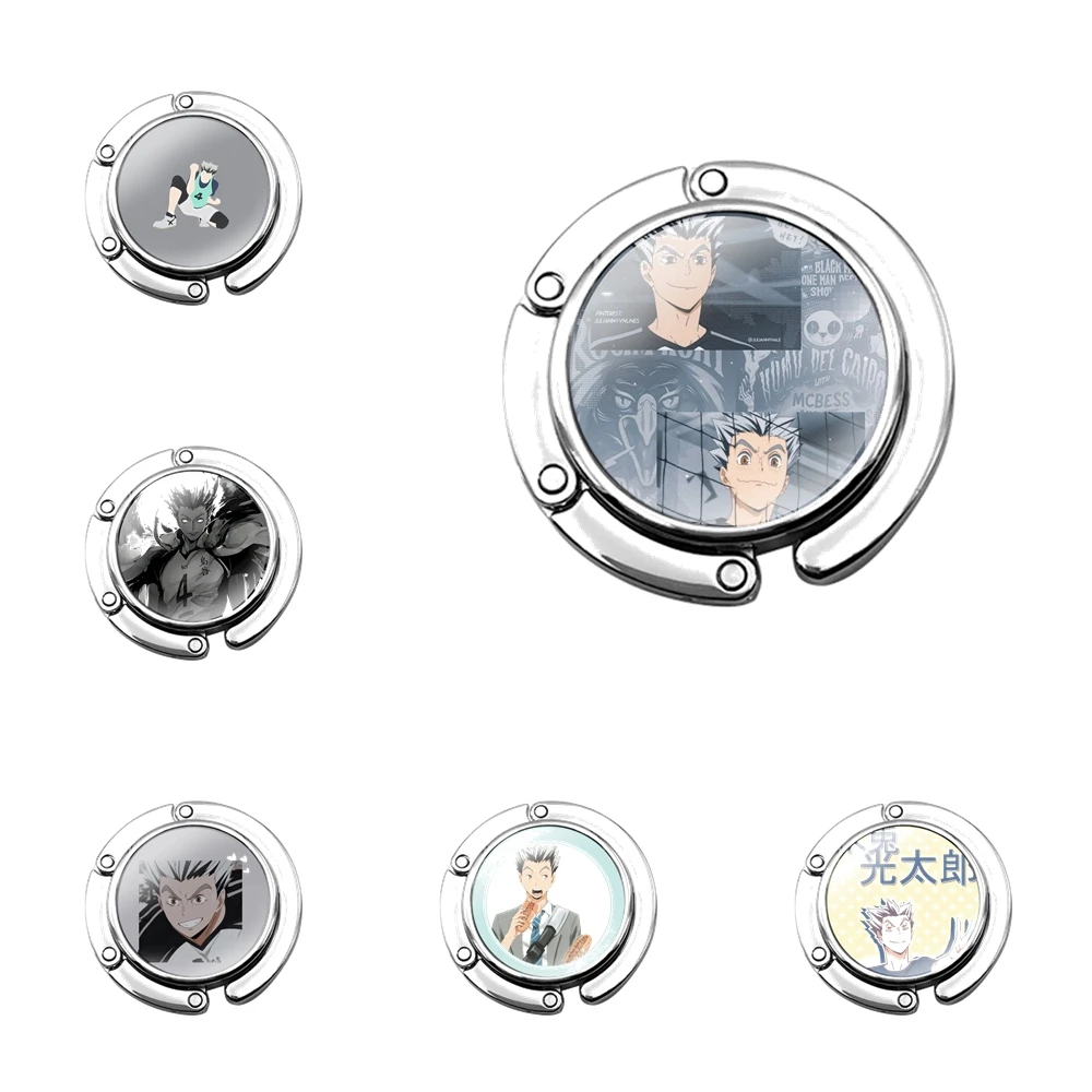 

Складной крючок для кошелька для женщин, настольная Сумочка, складной декоративный Настольный крючок Haikyuu bokuto koutarou