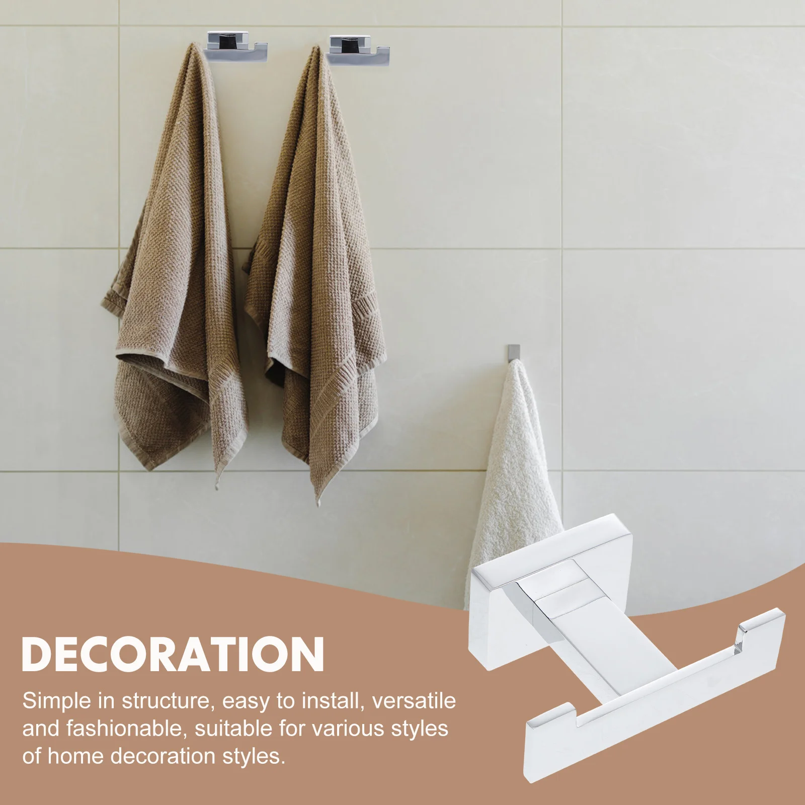 

Stainless Steel Wall Mount Towel Hook Household Hanging Bathroom Towel Hook