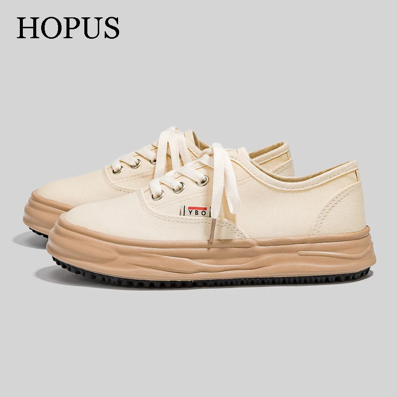 

HOPUS Casual Shoes For Women 2022 New Colorful Canvas Shoes Girl Japanese Style Green Women's Summer Shoes Platform Breathable
