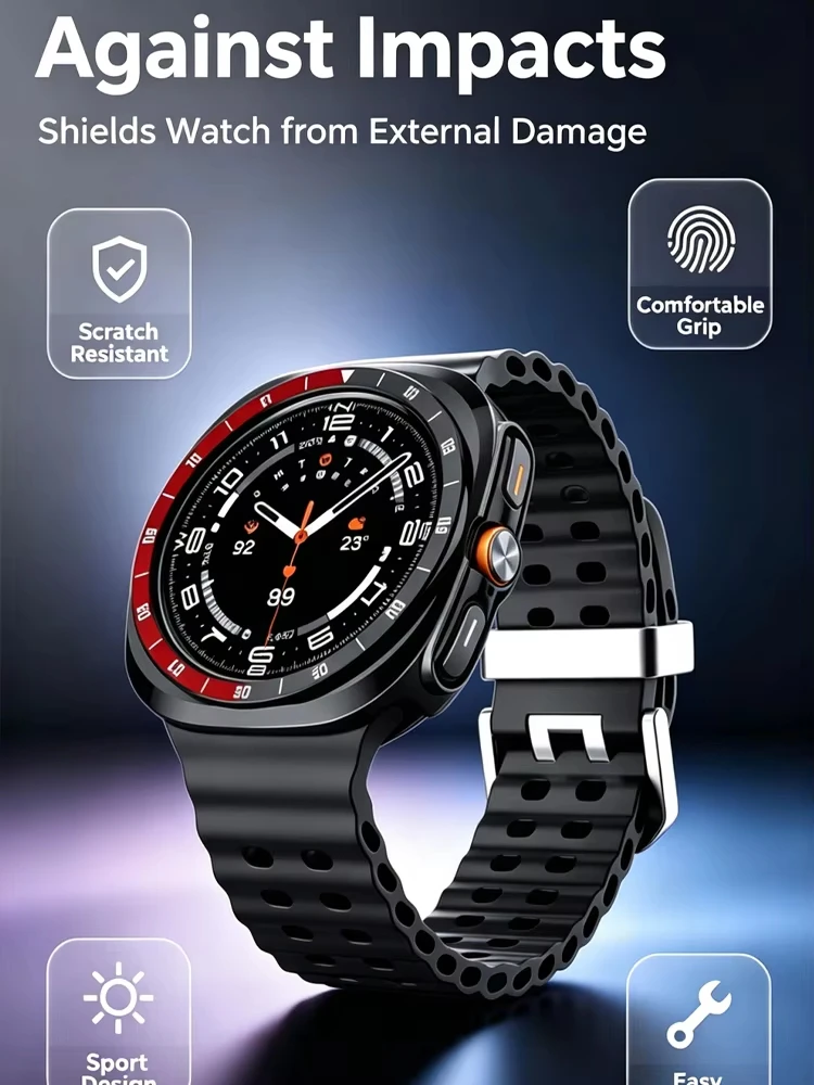 Фото Защитный чехол-бампер из твердого поликарбоната для смарт-часов Samsung Galaxy Watch Ultra 2 47 мм №4