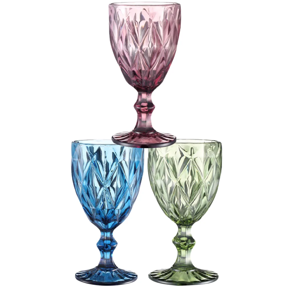 

3Pcs Small Decorative Glass Goblets Glasses Colorful Glasses Glasses for Banquet Decorate Friends