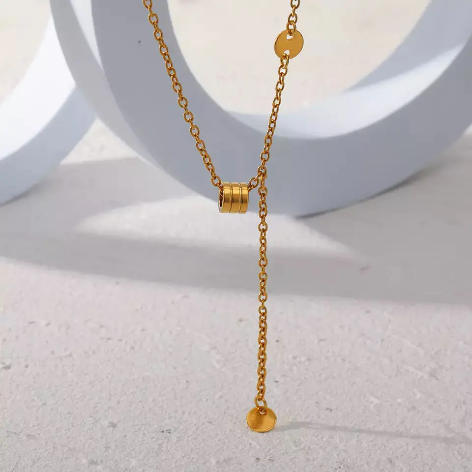 

2022 Gold Plated Luxury Exquisite Pendant Necklaces Temperament Stainless Steel Necklace Natural Stone Chains For Women New