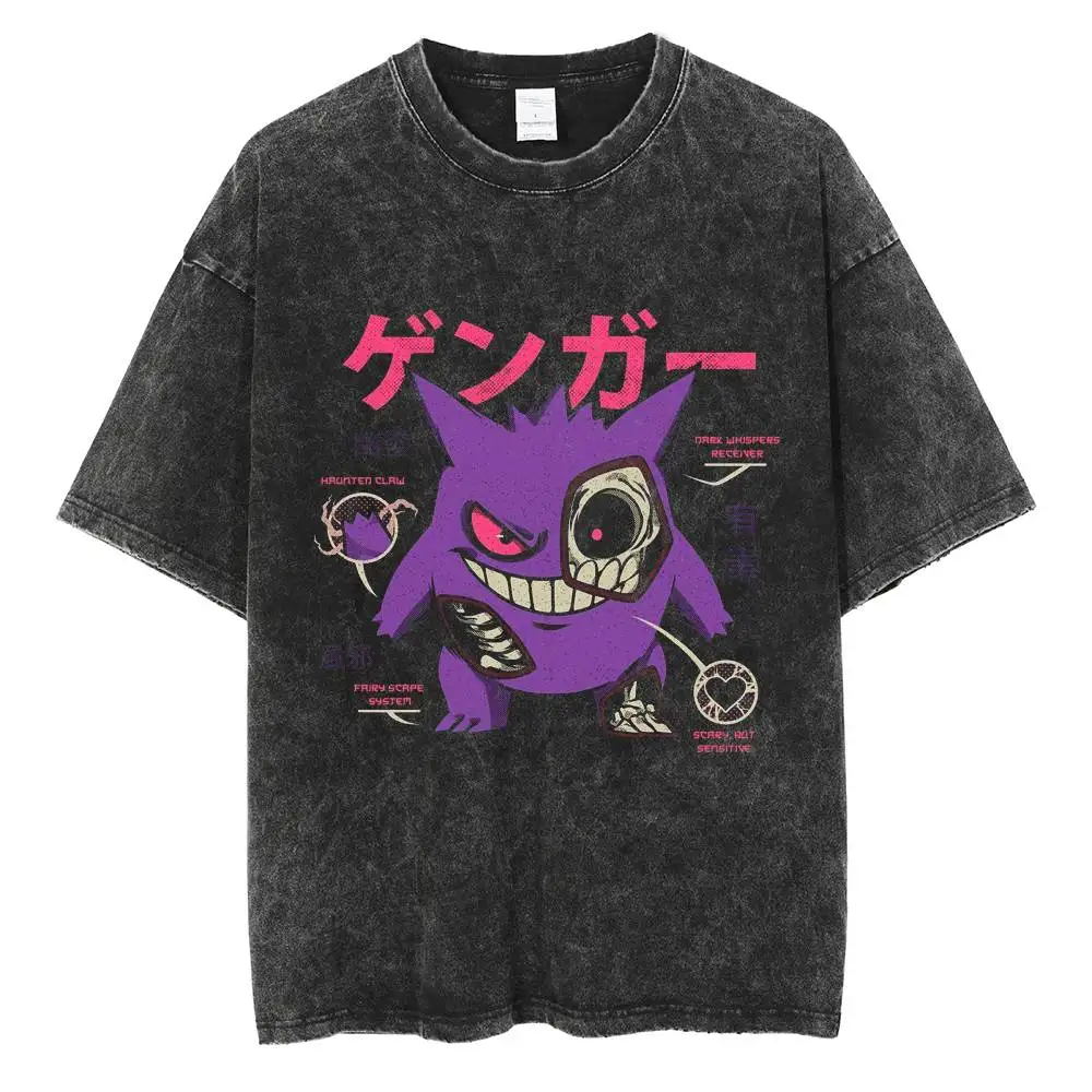 anime-vintage-pokemon-gengar-oversized-t-shirt-washed-tshirt-unisex-summer-short-sleeve-cotton-streetwear-tops-tee-male-clothes