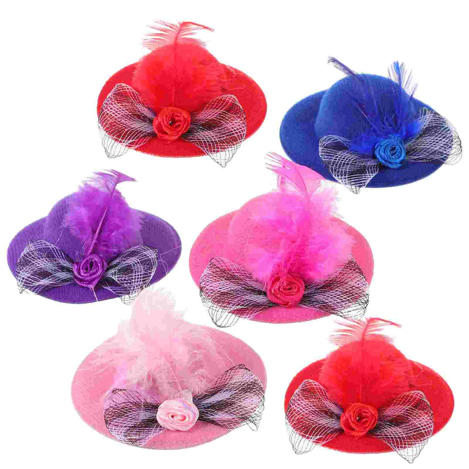 6 шт. нарядная шляпа для женщин шляпы-федоры чаепития крошечные куклы мини-домик