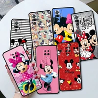mickey mouse case for xiaomi redmi note 9s 9 8 7 8t 10 pro k40 9c 9a 7a 6a 8a 6 silicone coque black phone covers shockproof