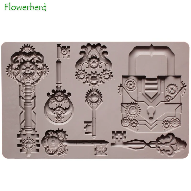 

Mechanical Pattern Key Lock Chocolate Mold DIY Fondant Cake Silicone Mold Cake Decorating Tools Baking Accessories