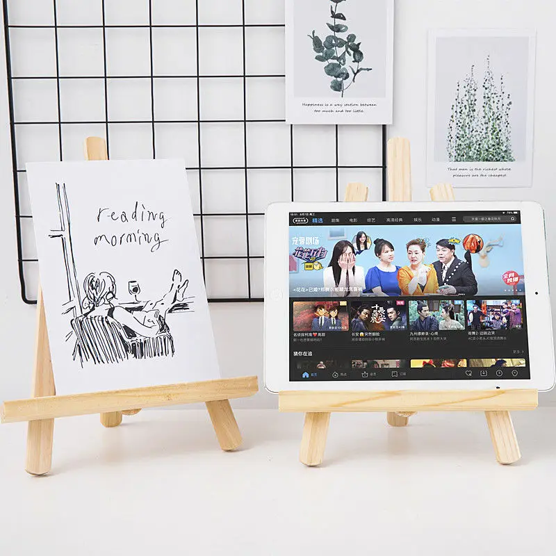 ins wooden desktop foldable stand mobile phone ipad stand cute decoration student desk storage creative mini flat easel bracket free global shipping