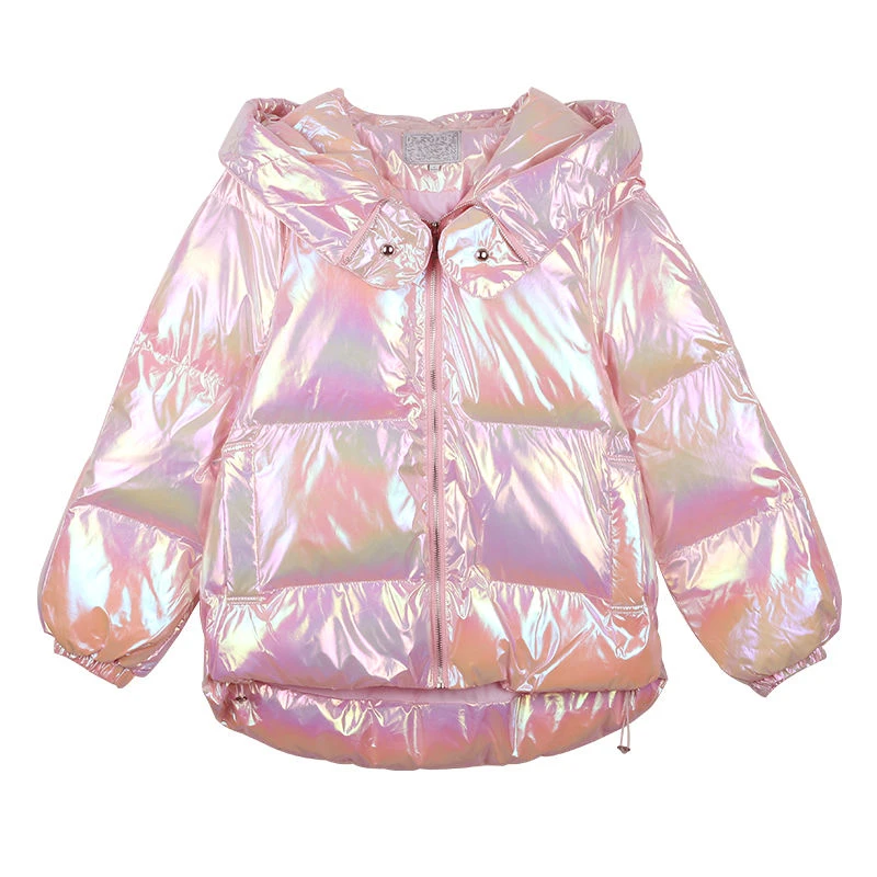 Women 2022 New Jacket Parkas Fashion Winter Slim Thick Glossy Down Cotton Coat Jacket Female Bread Cotton Padded Solid Outwear