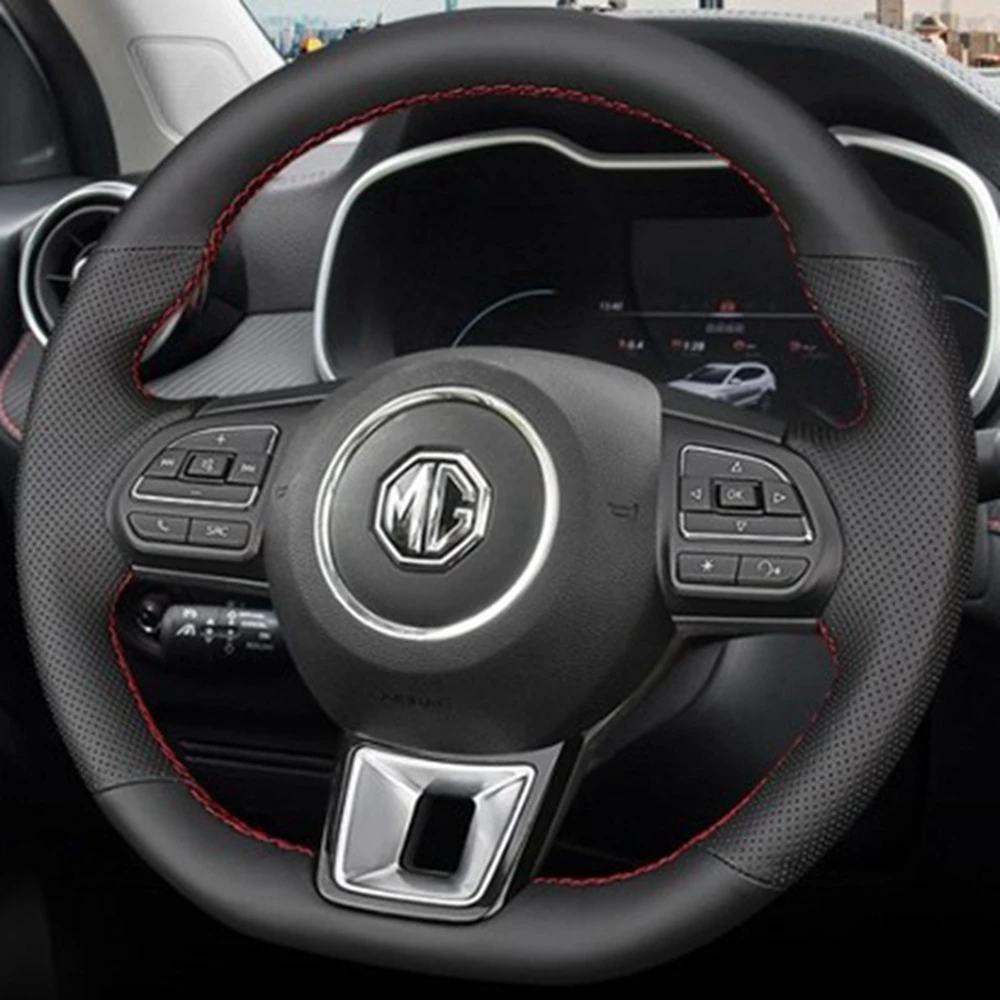 

Car Steering Wheel Cover Braid Car Accessories For MG ZS HS GS 5 6 RX5 RX8 ZST ZS EV 2017-2023 Anti-Slip Genuine Leather