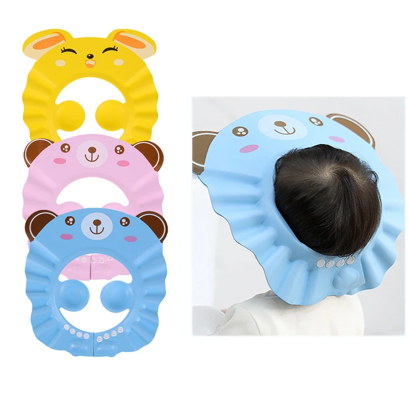 

Baby Shower Shampoo Cap Soft Adjustable Hair Wash Hat for Kids Ear Protection Safe Children Bathing Shower Protect Head Cover