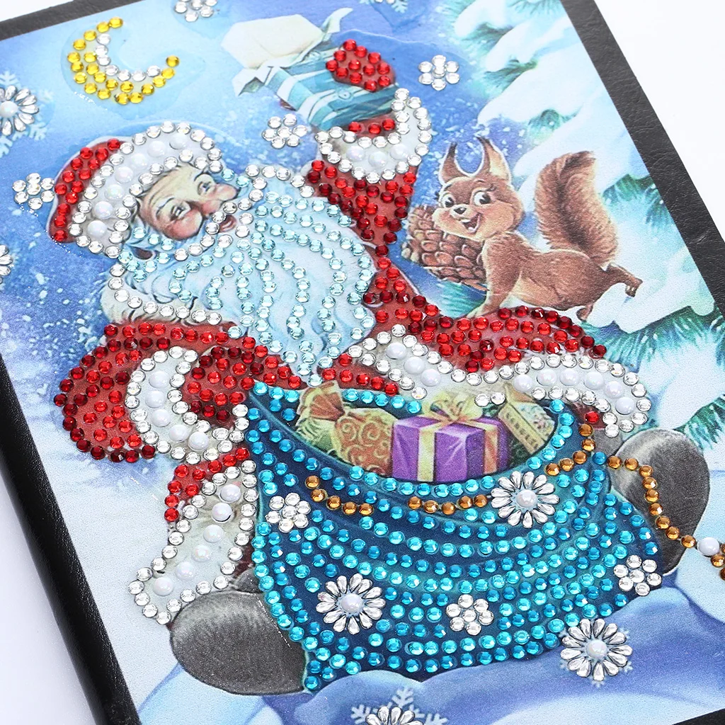 

5D DIY Diamond Painting A5 Notebook 50 Pages Sketch-Book Special-Shaped Mosaic Art Notebook Diary Santa Claus Christmas Gifts