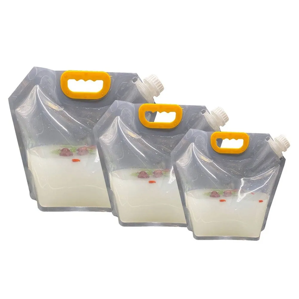 

1Pcs 1.5/2.5/5L Stand-Up Plastic Drink Packaging Bag Pouch Beer Beverage Container Bottom Stands In A Self-supporting Manner