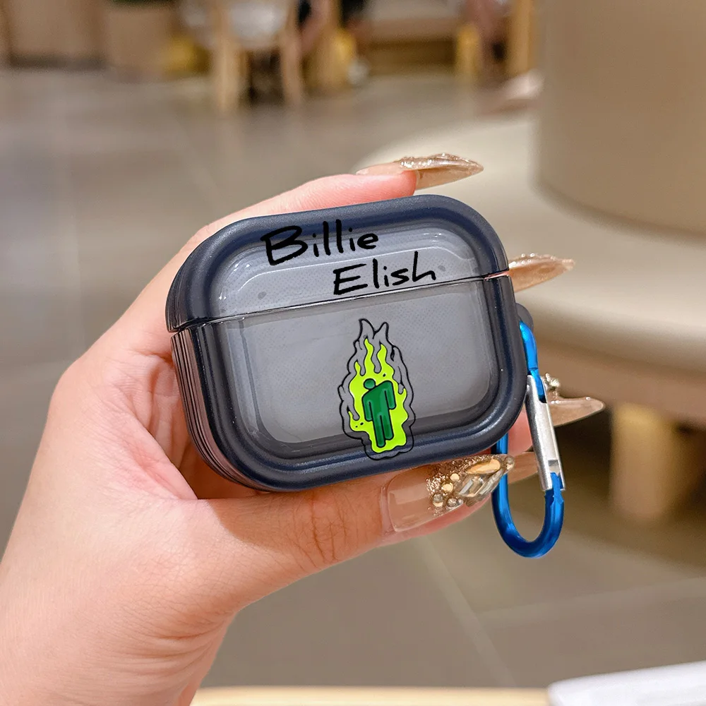 Фото Прозрачный силиконовый чехол B-Billie E-lish для Airpods 4, 3, Pro 2, 1, беспроводных наушников Pro2, защитные накладки №4
