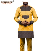 2019 african men clothing dashiki outwear tribal blouse and ankara pants 2 piece tracksuit attire outfit afripride a1916029