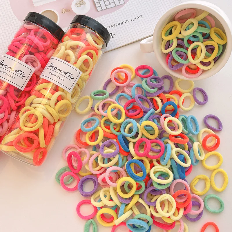 

100Pcs Elastic Hair Bands Girls Candy Color Sweet Nylon Rubber Band For Girl Baby Hair Accessories Kids Ponytail Holder Headband