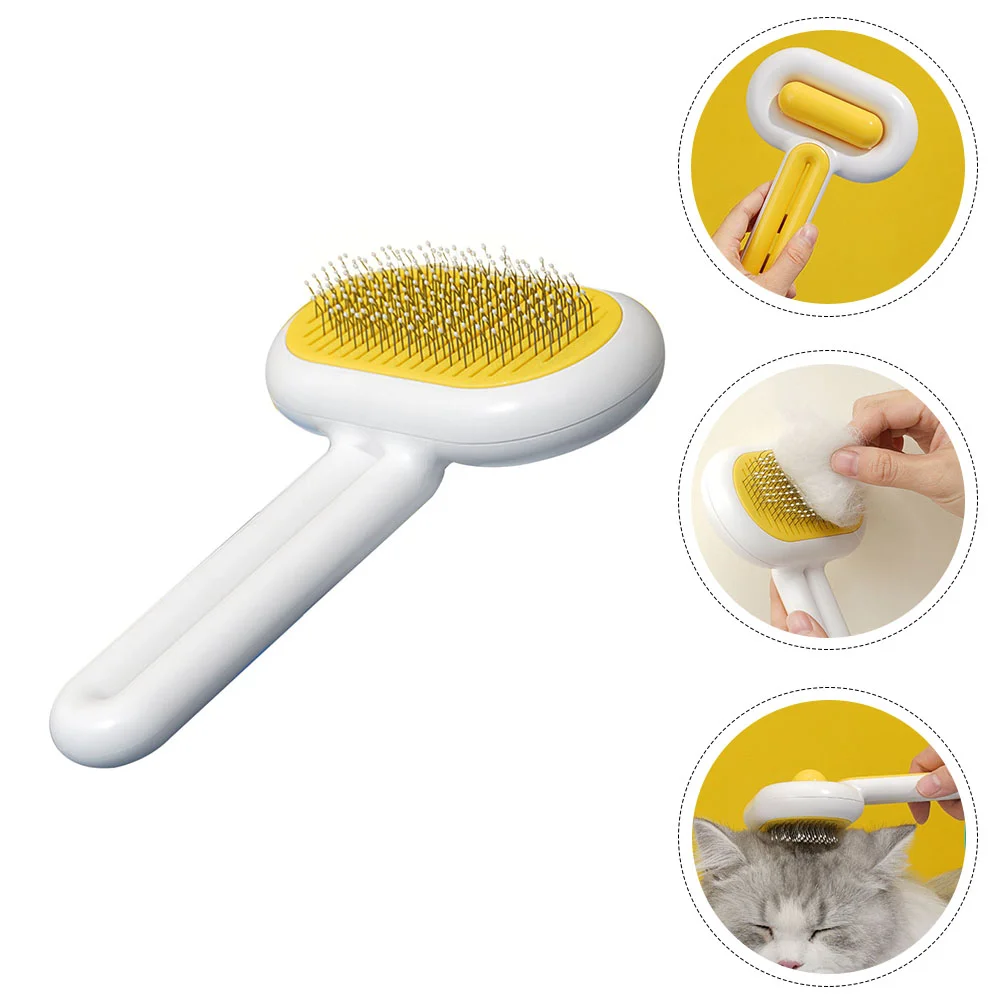

Pet Non-slip Beauty Comb Pet Comb Cat Loose Hair Remover (Yellow)