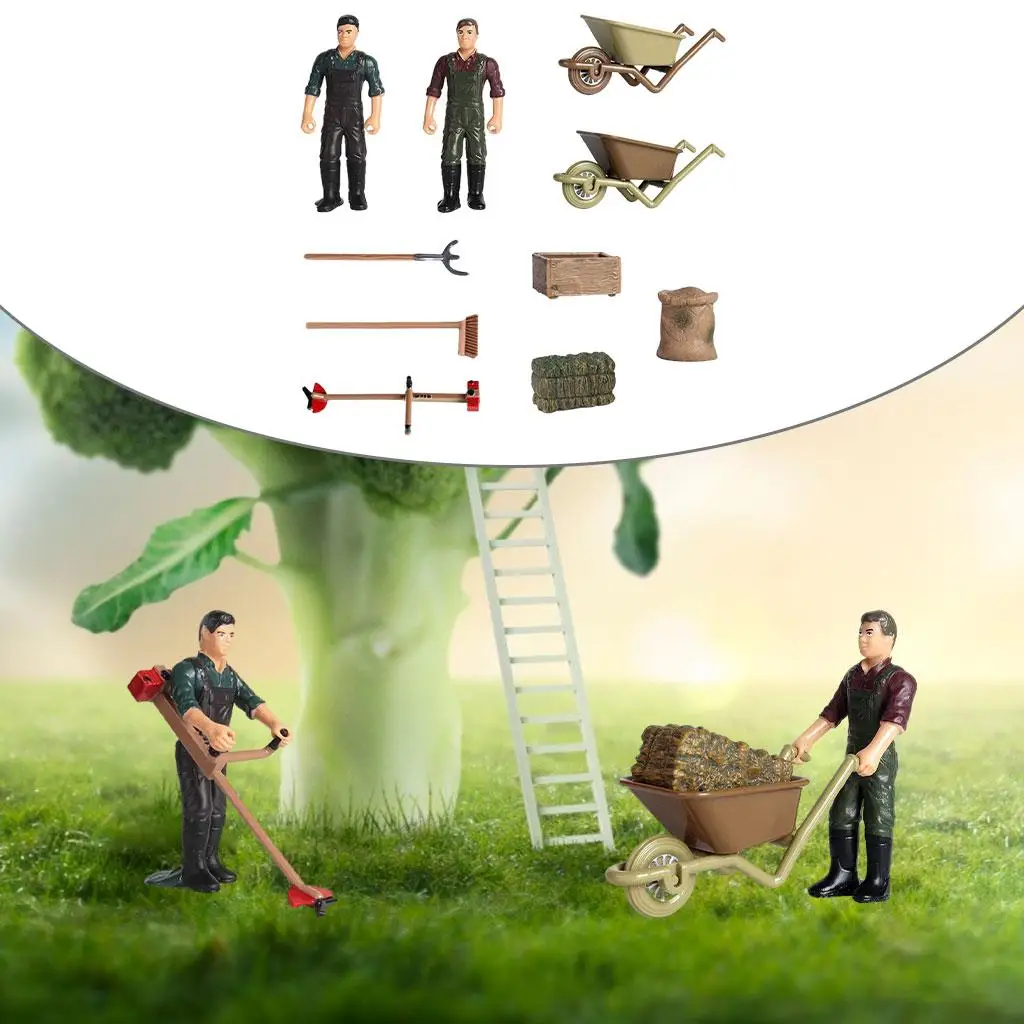 

Miniature Farm Props Toy Farmer Action Figures Doll for Children