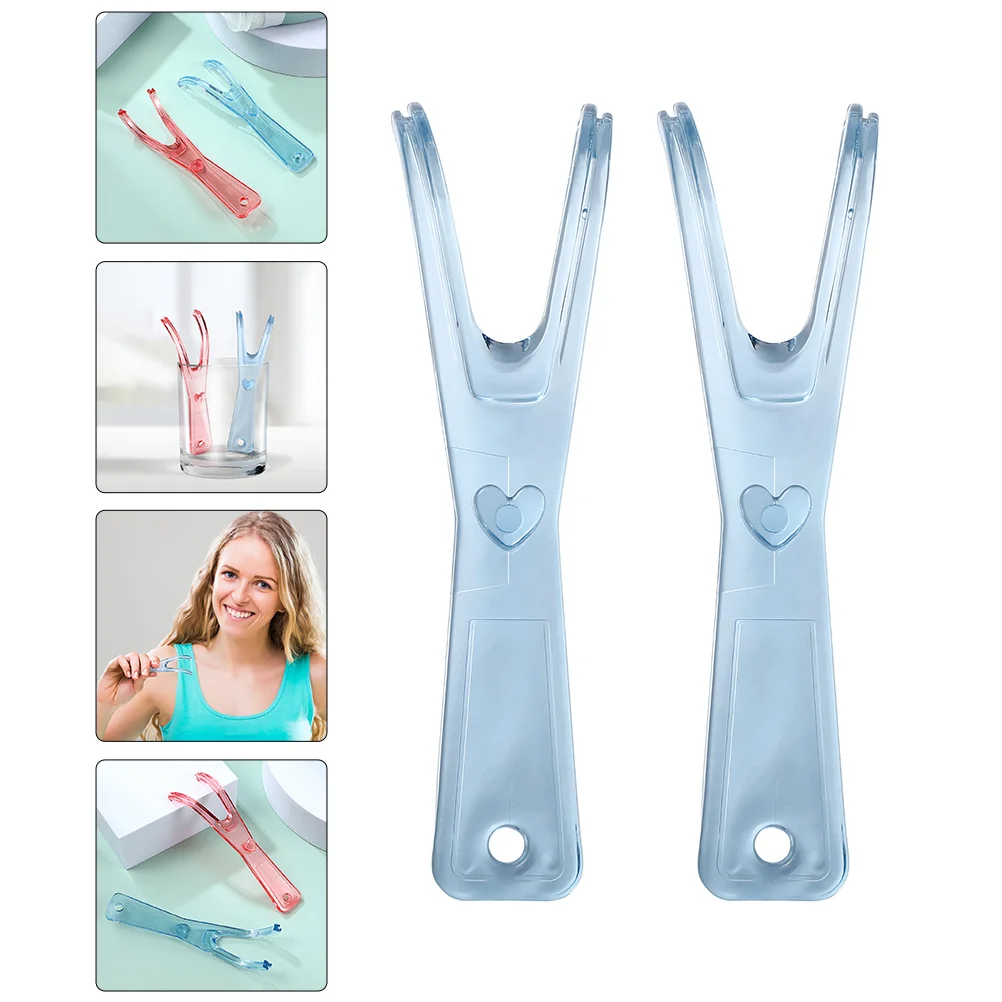 

2 Pcs Travel Floss Dental Holder Threader Braces Flossers Threaders Replaceable Stick Plastic Teeth Picks Flossing Tool Tooth