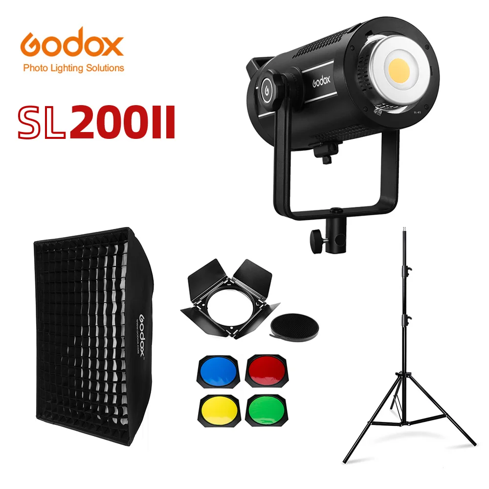 

Godox SL200II 200W LED Video Light Bowens-mount Daylight Balanced 5600K 2.4G Wireless X System CRI96 for Photography Interview