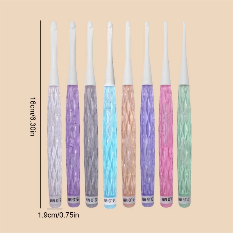 8 шт. Игла для вязания крючком с длинной ручкой начинающих опытных любителей