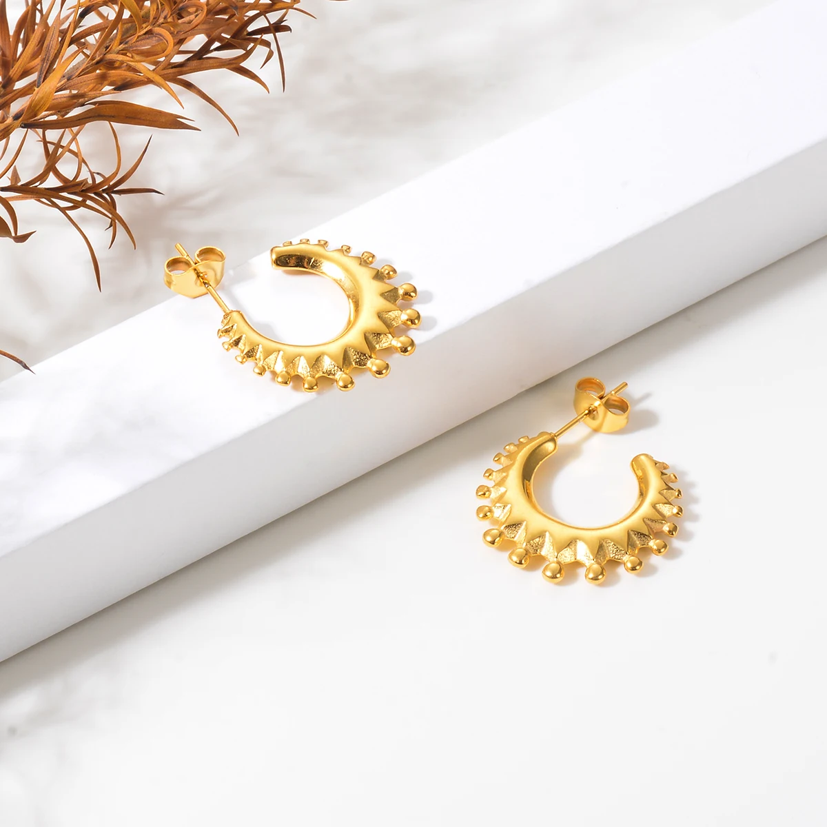 Модные богемные серьги-кольца из нержавеющей стали Новые Нежные серьги