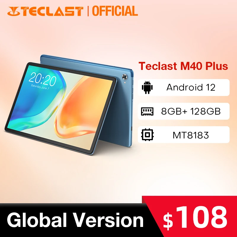 Teclast M40 Plus 10.1 inch Tablet Android 12 1920x1200 8GB RAM 128GB ROM MT8183 8 cores GPS Type-C Metal body 7000mAh |