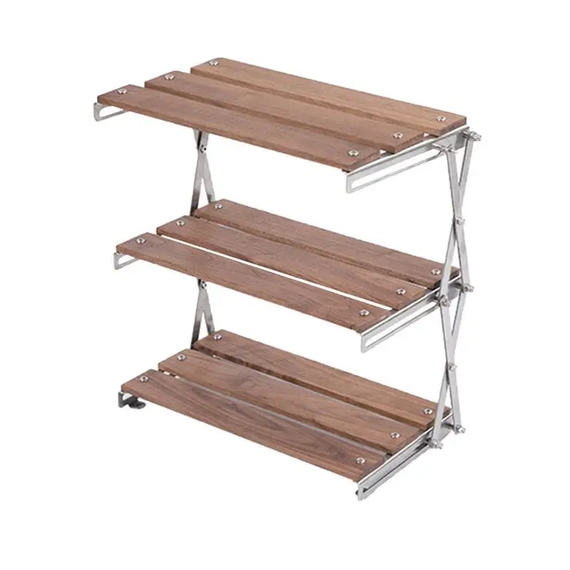 

Folding Camping Table Foldable 3 Layer Mini Table Rack For Picnic Heavy Duty Stable Easy Setup Outdoor Activities Essentials For