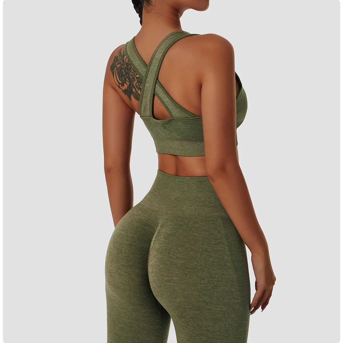 

Women's Yoga Bra Seamless Outdoor Quick Dry Beautiful Back Sexy Sports Underwear Gathered Running Gym Push Up Top Women