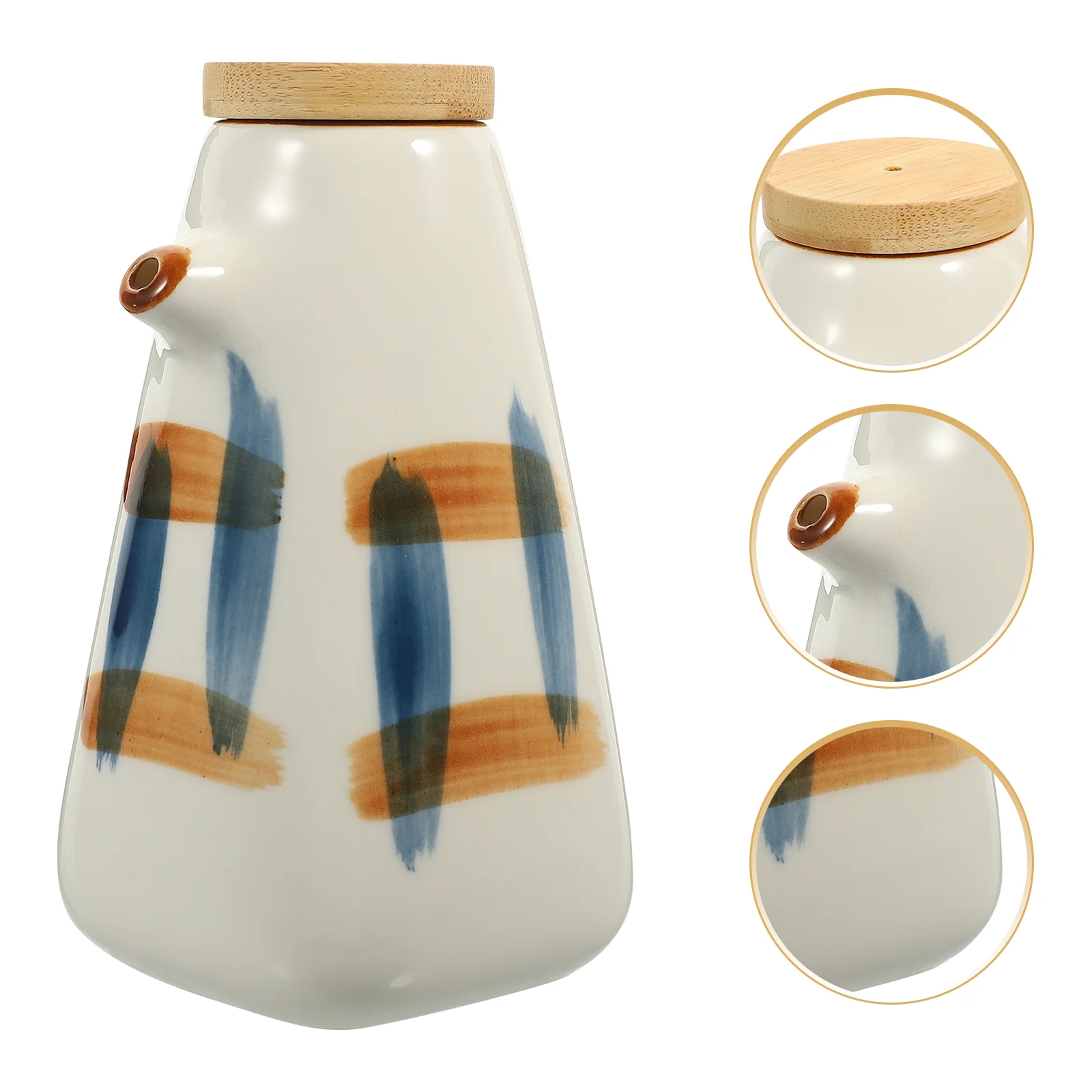 

Dispenser Vinegar Oil Bottle Ceramic Sauce Soy Condiment Pot Kettle Olive Seasoning Liquid Cooking Cruet Jar Kitchen Ponzu Syrup