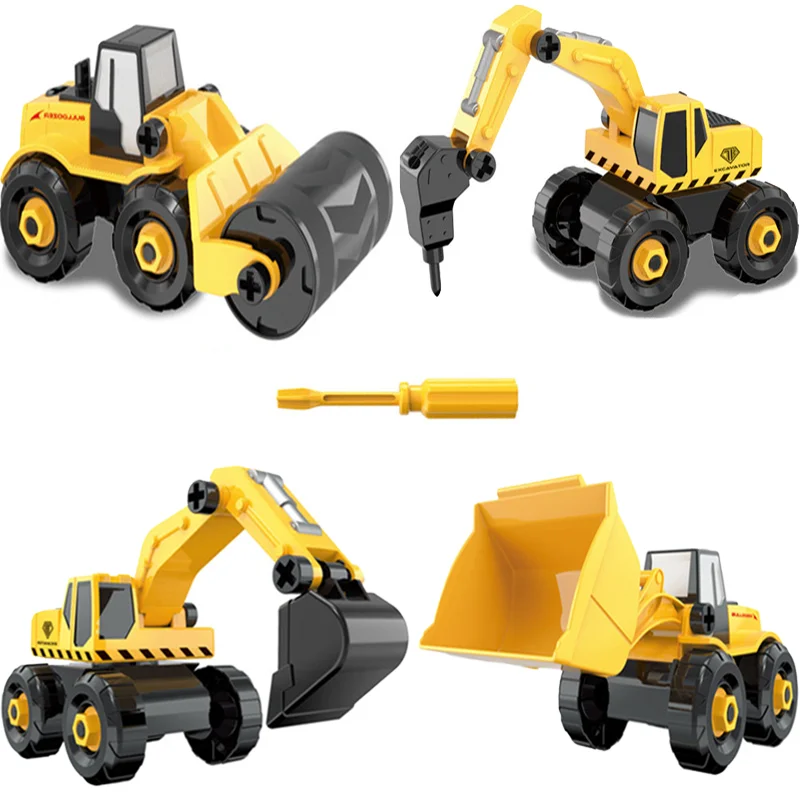 

Hand on ability excavator mixer truck bulldozer drilling machine roller engineering assembly vehicle intelligence for children