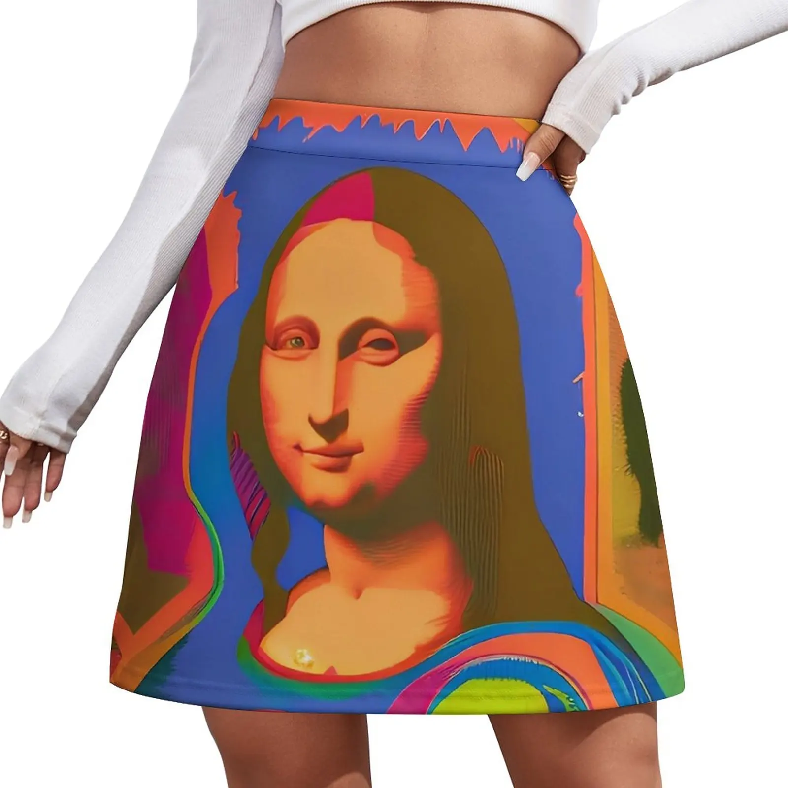 

Mona Lisa Skirt Colorful Art Street Fashion Casual Skirts Women Cute Mini Skirt Design Bottoms Gift Idea