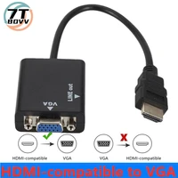 hdmi to vga converter cable hd converter adapter male vga with audio with chip 1080p video compatible projector hdtv pc laptop