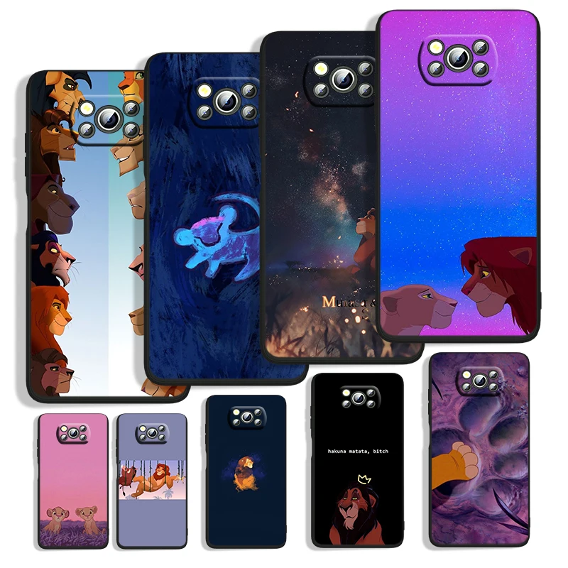 

The Lion King Simba For Xiaomi POCO M4 M3 C3 X4 X3 X2 F3 X2 F1 Pro NFC GT Mi Play Mix 3 A2 lite Black Phone Case Capa